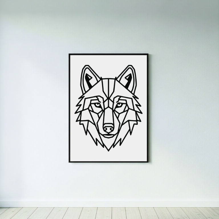 Geometric Wolf Head – Minimalist Animal Illustration
