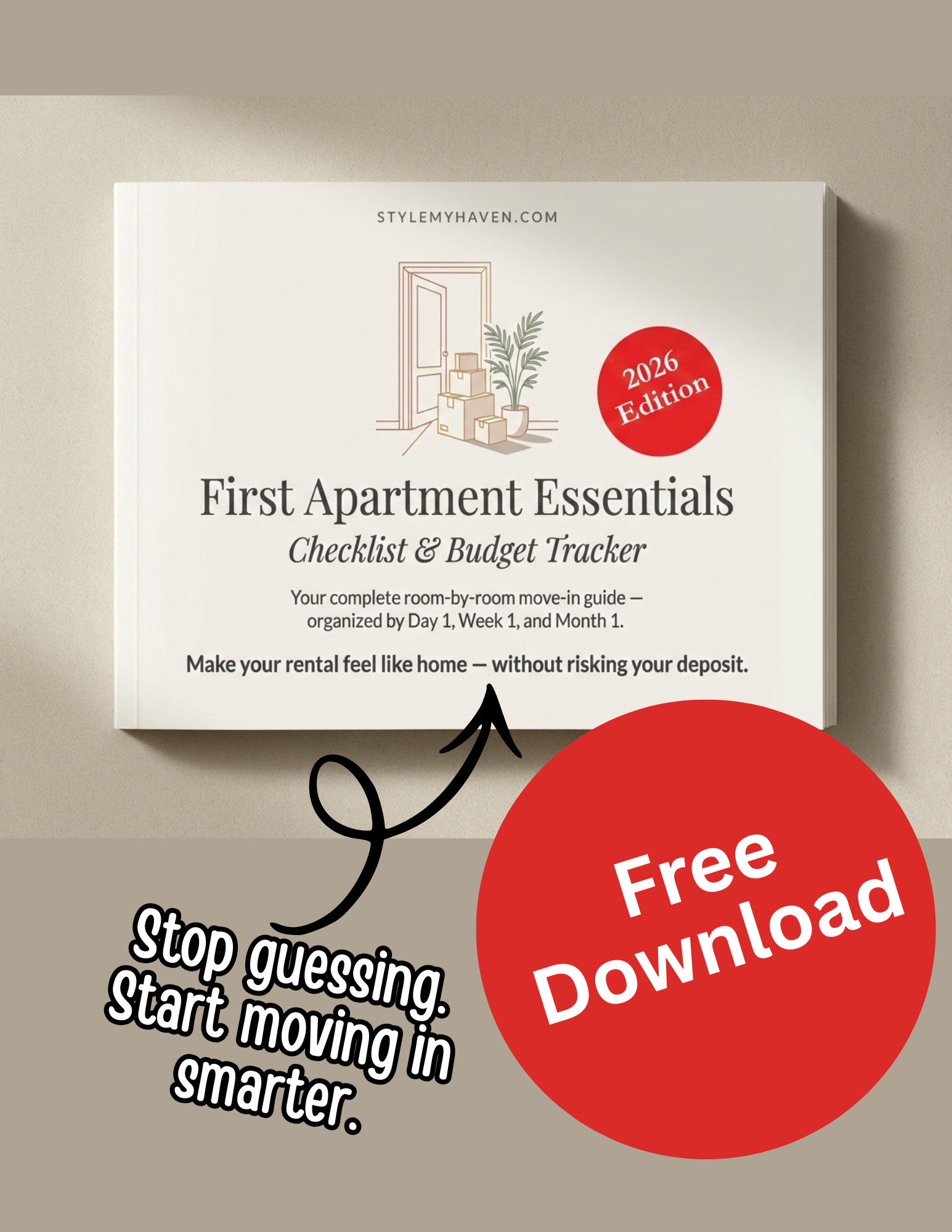 First Apartment Checklist & Budget Tracker Free Download.