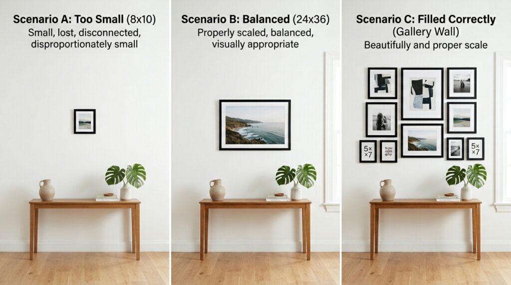 gallery wall guide how to choose the right wall art size for any wall space