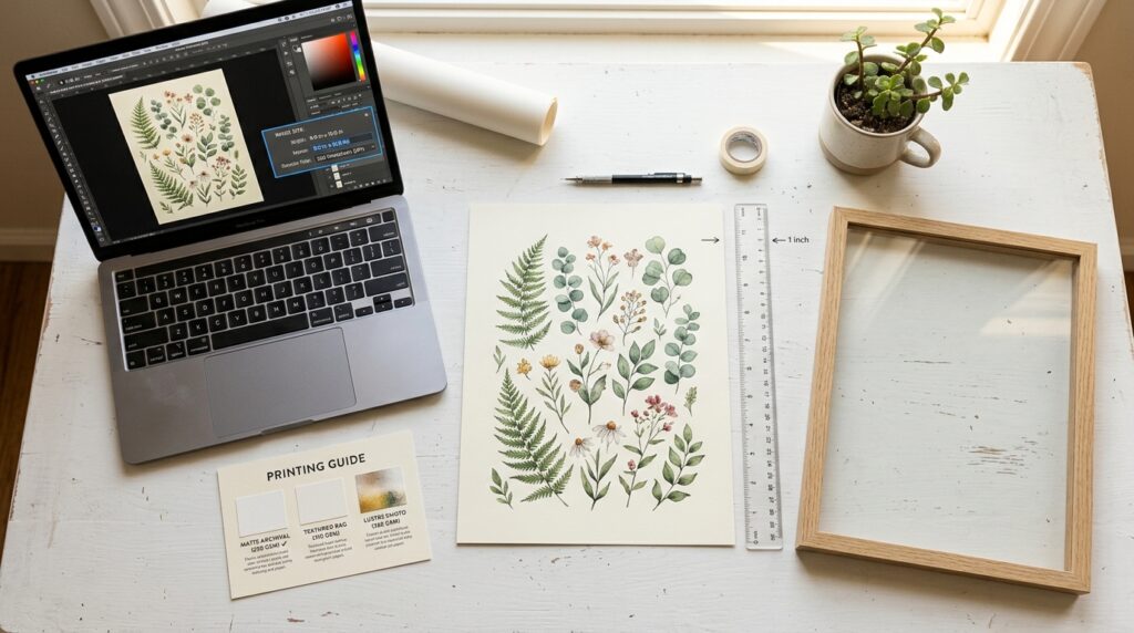 how to print digital art at home checklist paper settings resolution and framing guide