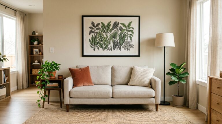 wall art sizes for small apartments correct sizing above sofa 24x36 frame 2026