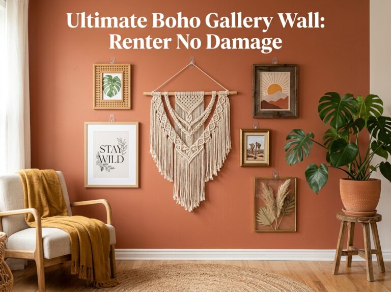 boho gallery wall renters no damage 2026